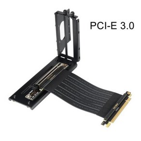 수직 브래킷 GPU 홀더 실버 화이트 PCI-E 16x GTX RTX 그래픽 카드 Gen4 PCIe 3.0 4.0 16X 라이저 연장 케이블 ATX PC 케이스, Backet Only_3.0 Black Backet, 1개