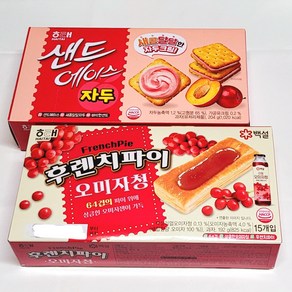 해태 후렌치파이 오미자청 +샌드에이스 자두