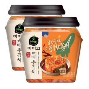 (냉장)비비고 썰은배추김치(더풍부-용기)500g, 500g, 2개