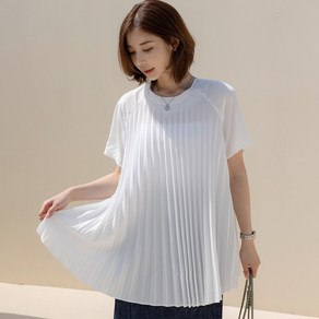 M890 [자체제작] 아코디언 플리츠 롱 블라우스