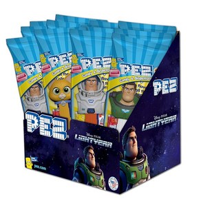 PEZ Lightyea 16.4g(0.5온스) 다양한 캔디 디스펜서 (12개 팩), 12개, 164g