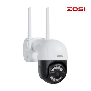 ZOSI WiFi 카메라 실외용 400만화소 고화질 감시카메라 360도 무선 보안 CCTV 인체추적, C289 화이트, 1개