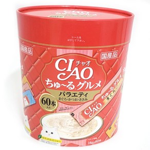 이나바 챠오츄르 짜먹는 고양이 간식, 참치,가다랑어,닭가슴, 840g, 1세트