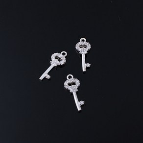 비즈아이 [8-501-25]순은펜던트 큐빅라운드열쇠 5x14mm 실버925 1개