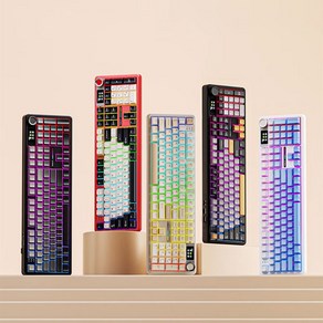 [CTK] 독거미 AULA F108/F108 PRO 무선 기계식 키보드 풀배열 커스텀 108키 블루투스 RGB GASKET구조 4000mAh/8000mAh, F108 블랙 카라멜라떼축