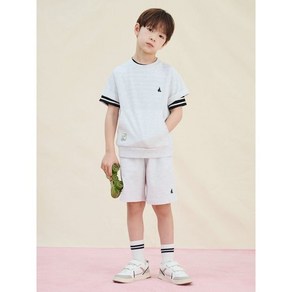 [브랜드정품]빈폴키즈 공식브랜드관 [BEANPOLE KIDS] 피케 반팔 반바지 상하세트 라이트 그레이 (BI5342U082) 등교룩 등원룩