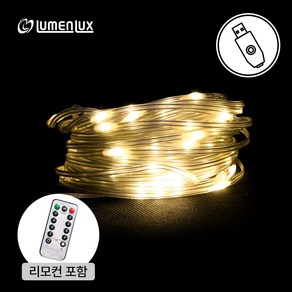 LED 스트링 반디 전구 100구 USB타입 (투명선/리모컨 포함) / 크리스마스 전구 트리전구, 전구색, 1개