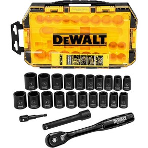 DEWALT 임팩트 소켓 세트 23종 12.7mm 드라이브 메트릭/SAE (DWMT74739)