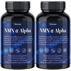 어스빌 NMN 99.9% 고순도 NAD+ 영양제 ALPHA 500mg, 2개, 60정