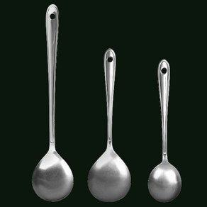 국산 천성 정밀 스텐 24써빙스푼 소 중 대, 1개