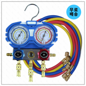 매니폴드게이지 에어컨 냉매 게이지 세트 410 R22, R-410A용, 1개