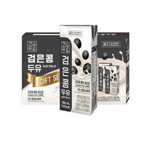 건국유업 건국 선물용 검은콩 고칼슘 두유 190ml, 24개