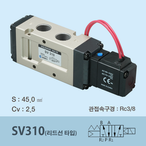 신영제어기 공압솔레노이드밸브 SV310 (직접배관형 5포트 싱글)