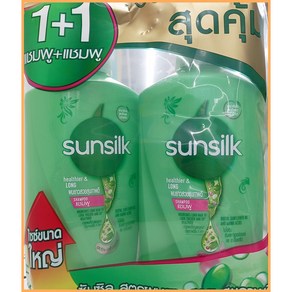 태국 썬실크(Sunsilk) 샴푸 초록색 healthie & LONG, 4개, 950ml