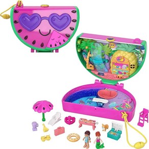 Polly Pocket 워터멜론 풀 파티 컴팩트 장난감, 1개