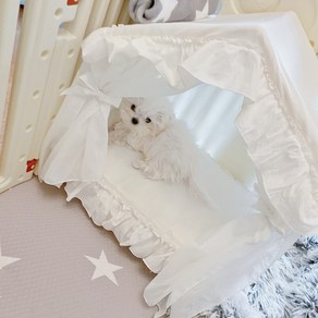 사계절 화이트 인테리어 강아지집 기절댕냥쿠션 DIY 고양이숨숨집 애견 분양 필수템 글램핑텐트, 1개