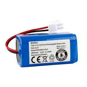 단후이 호환 배터리 로봇청소기 교체용 부품 진공, 화이트 플러그 14.8V 2200mAh, 1개