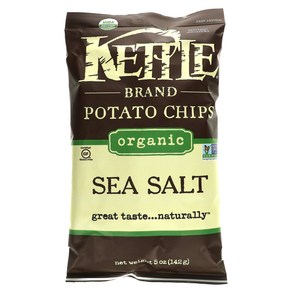 Kettle Foods 유기농 감자칩 바다 소금 142g(5oz) 3팩, 142g, 1개