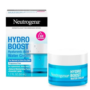 Neutogena Hydo Boost 워터 크림 페이스 모이스처라이저 히알루론산 함유 72시간 수분 공급 500ml(1.7액량 온스) 및 하이드로 부스트 하이드레이팅 젤, 1개, 1개입