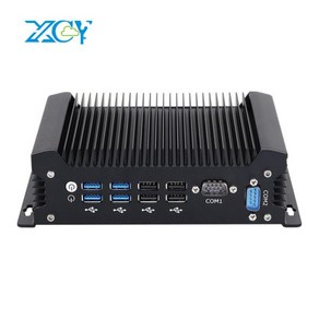 XCY-팬리스 IPC 미니 PC 인텔 코어 i5 7287U 2x DB9 RS232 2x GbE LAN 8x USB HDMI VGA 지원 WiFi 4G LTE 윈도우즈 우분투, 없음, 8.intel Coe i3-6167U - No RAM, 1개