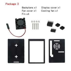 컴퓨터 라즈베리파이 4 터치 스크린 3.5 인치 TFT LCD 480x320 GPIO 디스플레이 ABS 케이스 전원 팬 64GB 카드 4B 용, [04] Package 3, 04 Package 3