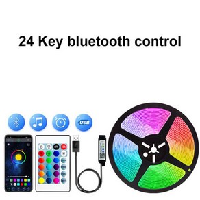 오로라 네온사인 조명 우주인 무드등 USB LED 스트립 블루투스 RGB 5V 5050 2835 플렉서블 램프 테이프 리본 TV 데스크탑 스크린 백라이트 다이오드, 03 WS2812 RGB IC_04 4 메터