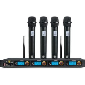 PRORECK MX44 4채널 UHF 무선 마이크 시스템 4대 휴대용 노래방 기기 파티웨딩교회회의연설