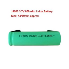 14500 충전식 리튬 이온 배터리 필립스 FLYCO SID 전동 칫솔 면도기 D8 D-8 트리머 3.7V 800mAh, 1개, 1)1 piece