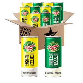 [푸드스타] 캐나다드라이 (진저에일 토닉워터) 각 10입 총 20입, 20개, 250ml