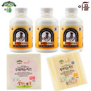 임실치즈마을 이플목장 플레인요구르트500ml 3개 구워먹는치즈1개 찢어먹는치즈1개 임실치즈 맛있는 고소한 캠핑간식 아이간식 술안주, 500ml, 1개