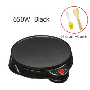 JIQI 전기 팬케이크 메이커 크레이프 베이킹 도구 스프링 기계 에그 케이크 EU 미국 어댑터, 1) 650W Black - 220V