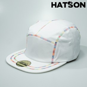 [햇츠온]J0SM257WH HatsON 브랜드 남자 여자 코디 심플 로고 스타일 화이트 캠프캡 스냅백 야구 모자 AD