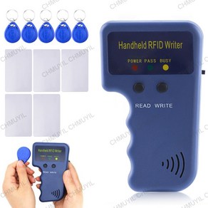 휴대용 복제 리더기 RFID 복사기 카드 125khz RFID 복사 읽기 쓰기 공동현관 사무실출입 카드키, 1세트, RFID 복사기 + 5개 태그 + 5개 카드