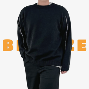 [2XL-5XL] 블루제이 빅사이즈 스티치 오버핏 니트 스웨터