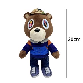 칸예 자퇴곰 졸업곰 힙합 곰돌이 마스코트 인형 30cm, K-04