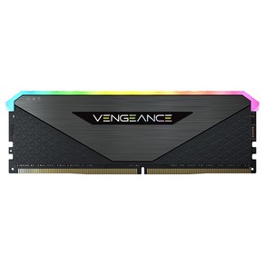 CORSAIR 8GB DDR4-3600 CL16 VENGEANCE RGB 램 데스크탑용 RT BLACK CMN16GX4M2Z3600C16 2p 세트, 2개