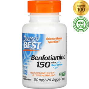 닥터스베스트 벤포티아민 Benfotiamine 150 mg 120정 비건 BenfoPue 함유, 1개