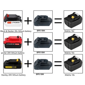 블랙 & 데커용 핫 배터리 어댑터 포터 케이블 스탠리 마키타 BL1830 교체용으로 변환, 1개, 한개옵션0