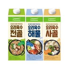 풀무원 요리육수 1000ml 3종 (해물+한우사골+전골) 1세트 국물요리 간편육수, 1개, 1L