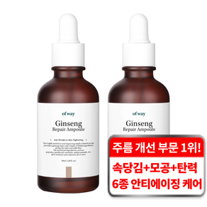 오브웨이 6종 펩타이드 주름 탄력 기능성 안티에이징 유기농 홍삼 리페어 앰플, 2개, 50ml