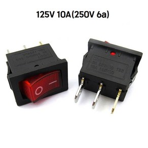 사각 로컬스위치 125V 10A 적색창