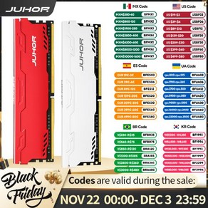 JUHOR DDR4 램 데스크탑 메모리 방열판 포함 16GB 2666MHz DIMM 새로운, 1개