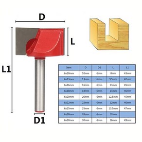 1pc 28mm 나무 트리머 하단 청소 조각 비트 6mm 생크 밀링 커터 cnc 우드 라우터 비트, [04] 6x10mm