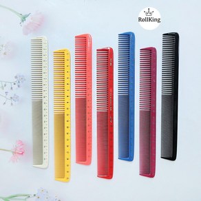 [롤킹]리더 눈금빗 긴사이즈 385 줄자 커트빗 울템 7컬러, 화이트, 1개