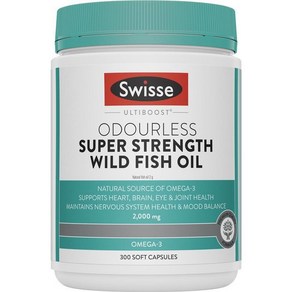 호주 스위스 Swisse Wild Fish Oil 무향 슈퍼 스트렝스 와일드 피쉬오일 2000mg, 1개, 300정