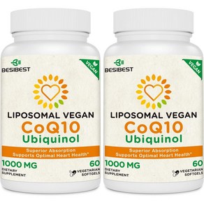 besibest 1000mg 리포솜 coq10 유비퀴놀, 60정, 2개