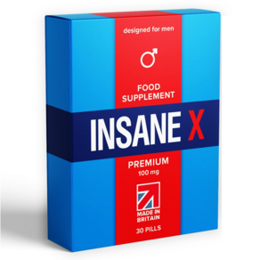 PSEnterprises <영국> INSANE X Premium 100mg 울트라 블루 남성 빠르게 작용하는 남성 강화 파워 더 단단하고 더 강하고 더 오래 강력한 허브 보충제