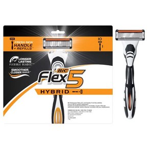 BIC Flex 5 티타늄 남성용 일회용 면도기 칼날 5개 10개 팩 초밀착 면도용 유연한 10카운트1팩