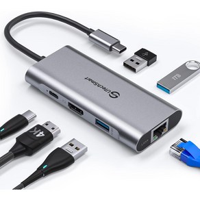 UtechSmart USB C타입 6in1 멀티허브 노트북 맥북 UCN3273 1개