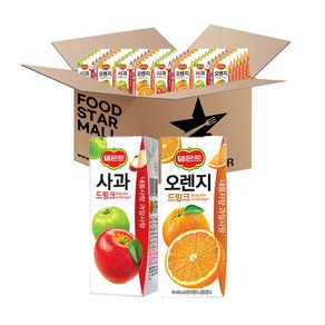 [푸드스타] 델몬트 드링크팩 190ml (사과32+오렌지32), 64개